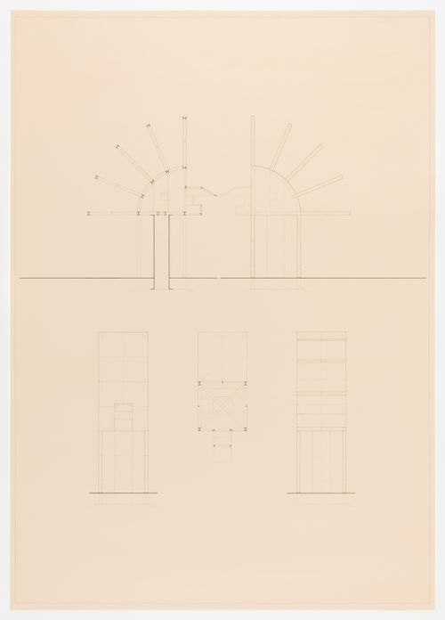 Studio for a Painter: plan, elevations and section