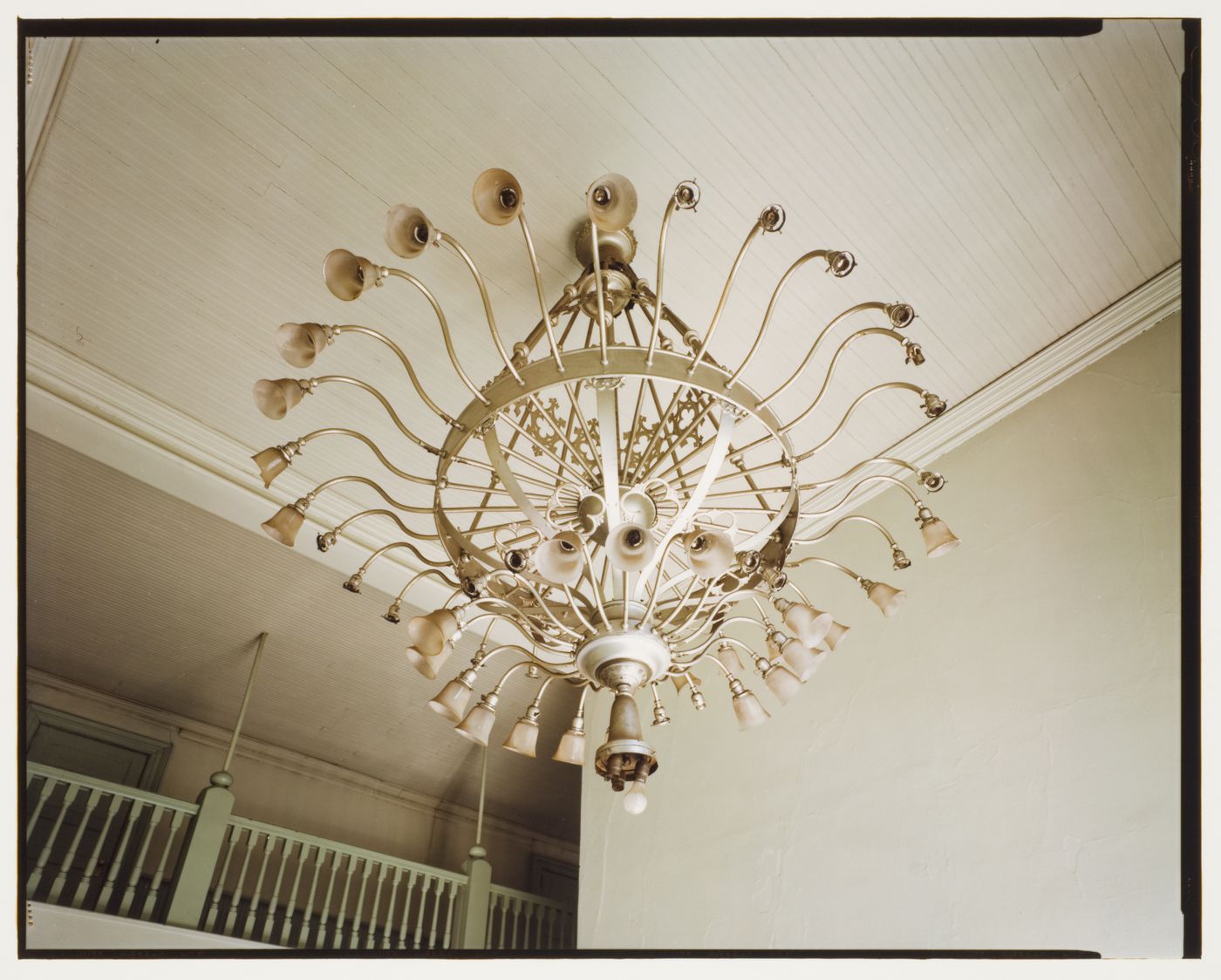 Interior view of the Decatur County Courthouse showing a chandelier, Bainbridge, Georgia, United States