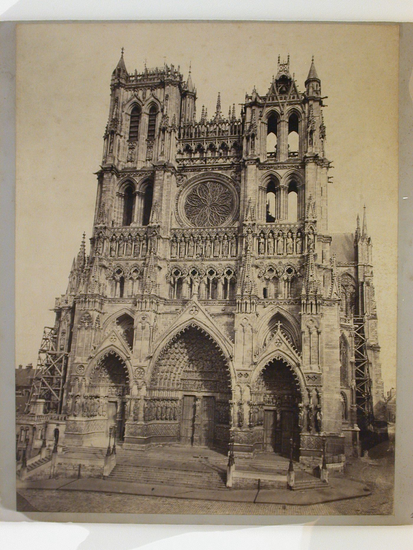 Amiens Cathedral, exterior view of front façade, Amiens, France