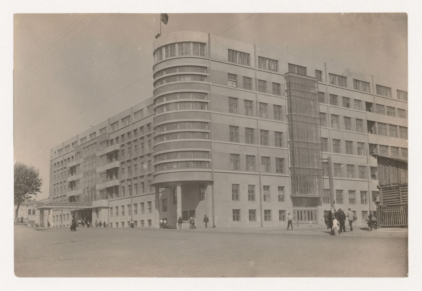 View of the District Executive Committee building from across the street, Novosibirsk, Soviet Union (now in Russia)