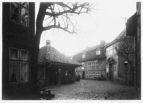 View of police station and officers, Hamburg, Germany