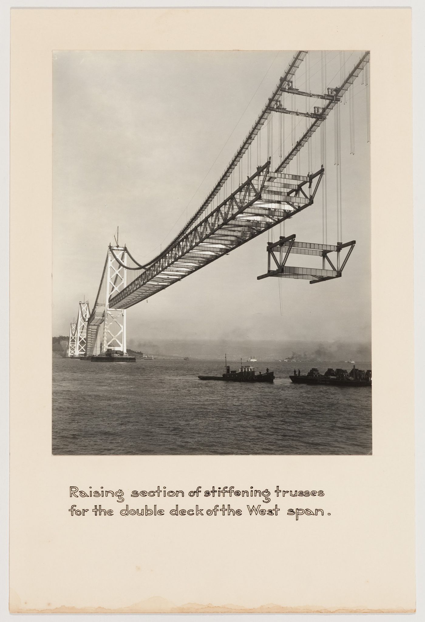 San Francisco - Oakland Bay Bridge under construction, San Francisco, California