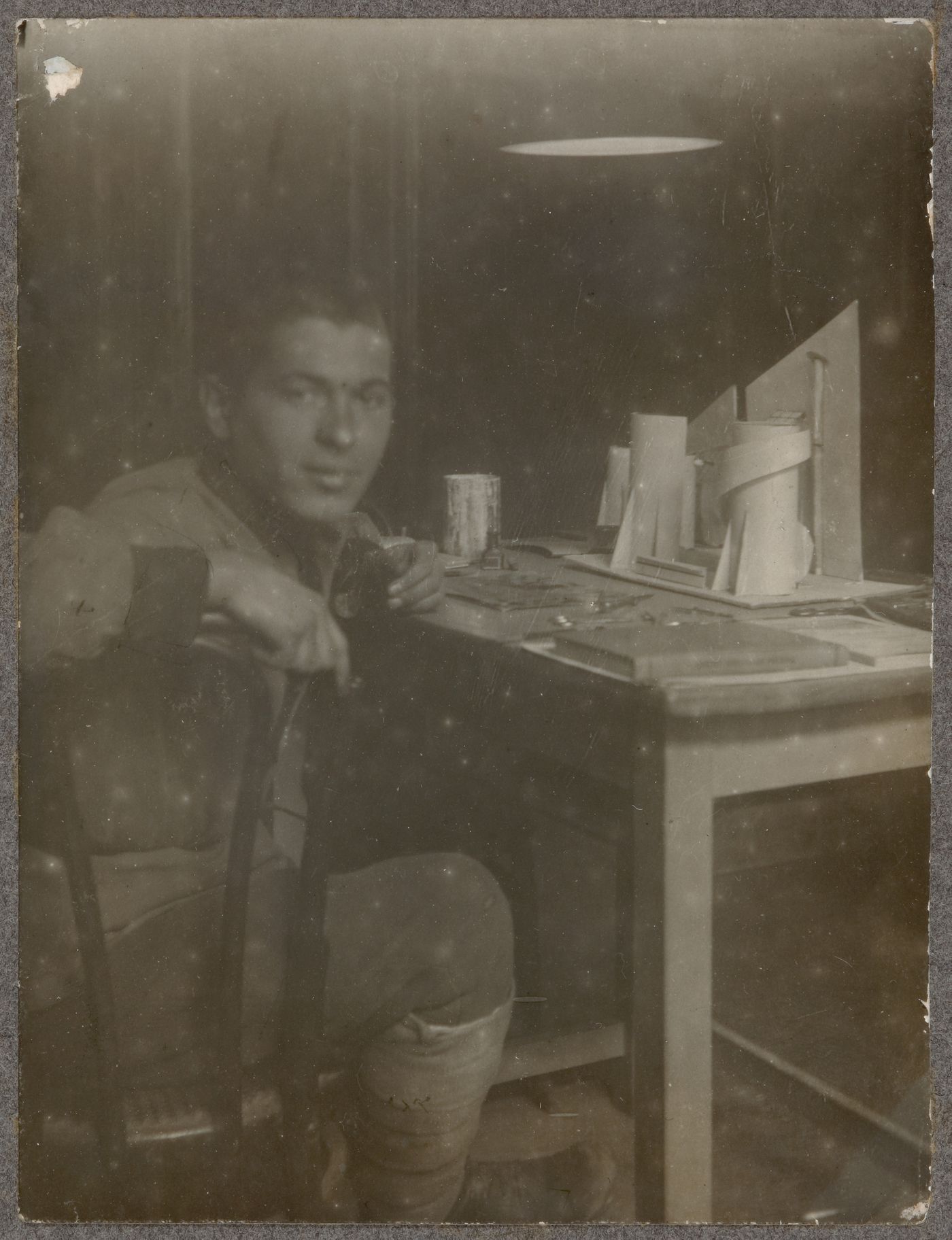 Portrait of an unidentified student at the Vkhutemas (Higher State Artistic Technical Studios), Moscow
