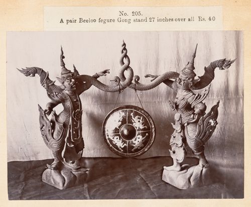 View of a gong, F. Beato Limited, C Road, Mandalay, Burma (now Myanmar)