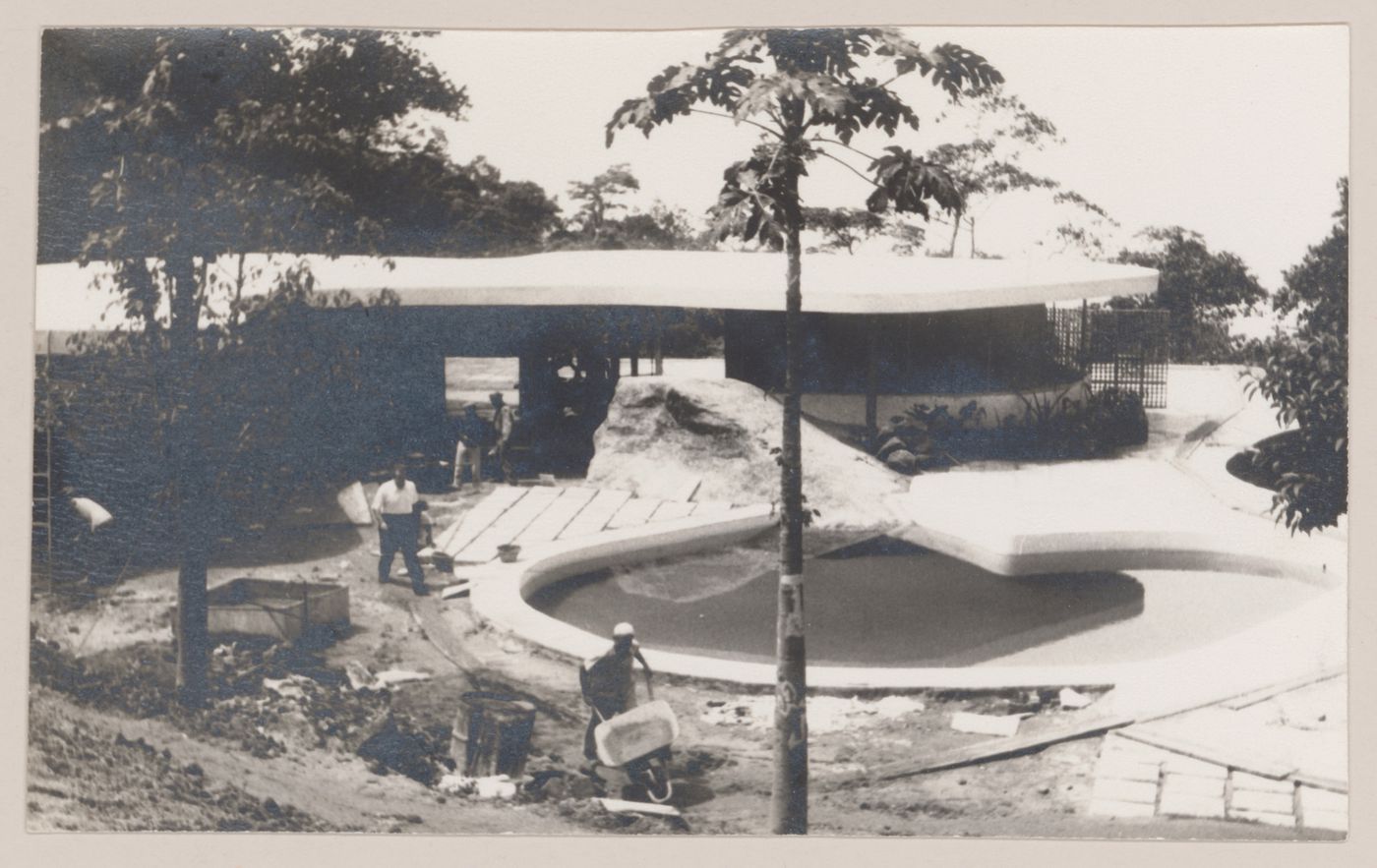 View of Das Canoas House, under construction, Rio de Janeiro, Brazil
