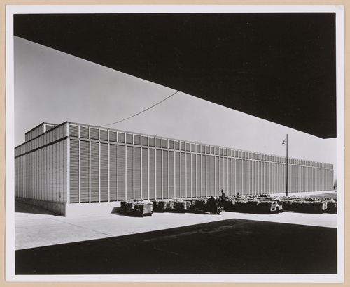 View of the lateral façade of the Colling Tower from the Boiler House, Wright Aeronautical Corporation Airplane Engine Assembly Plant, Lockland, Ohio