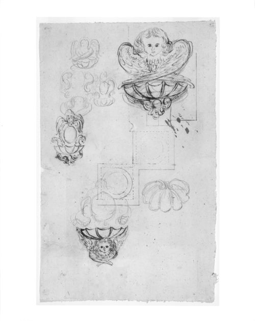Sketches for a holy water fount (?)