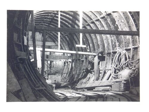View of construction of underground Readwall Tunnel, London, United Kingdom