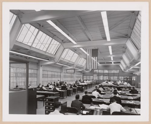 Interior view of the Engineering Building, Curtiss-Wright Corporation Airplane division Assembly Plant, Columbus, Ohio