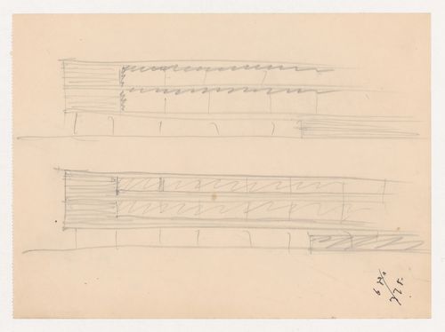 Sketch elevations for a campus building for Illinois Institute of Technology