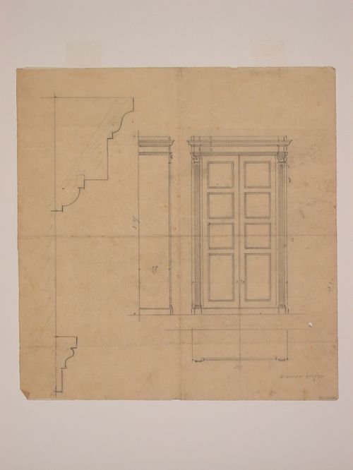 Drwg rel.to Chateau deLanchneil(?)-interior door elev.&det