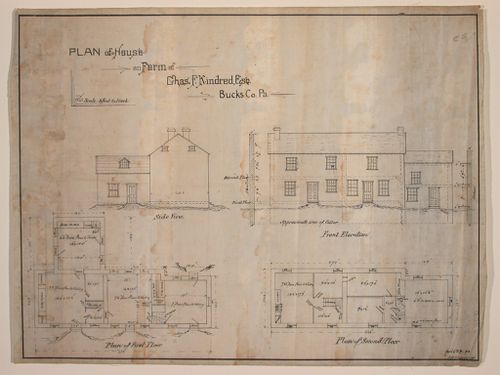 Plan of house on farm of Chas. F.Kindred, Esq.