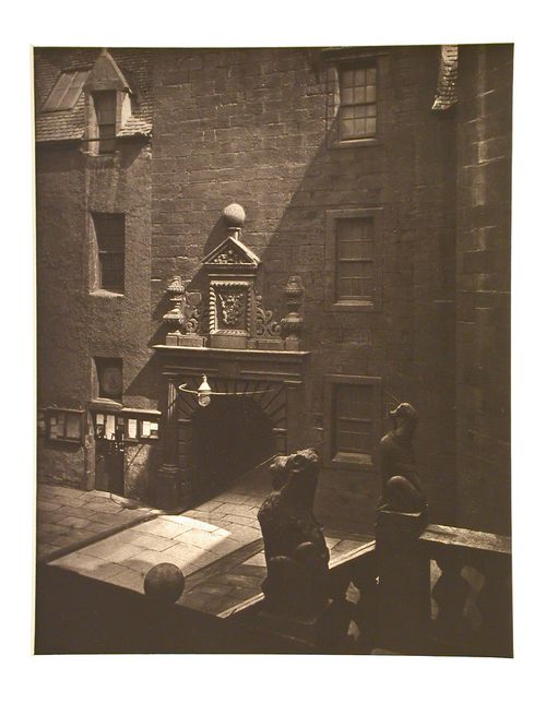 View of outer court of Old College, Glasgow, Scotland