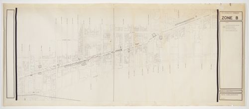 Map showing the location of installations along Sherbrooke Street, Corridart project, Montréal