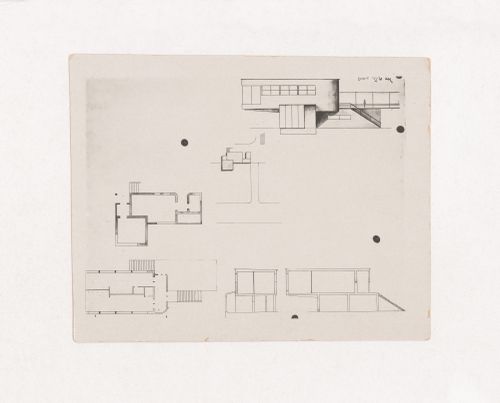 Photograph of student drawings on the topic "Exercise on the Expressiveness of Inner Space and Volume. Sports Pavilion" for the "Space" course at the Vkhutein (Moscow Higher Technical Institute), Moscow