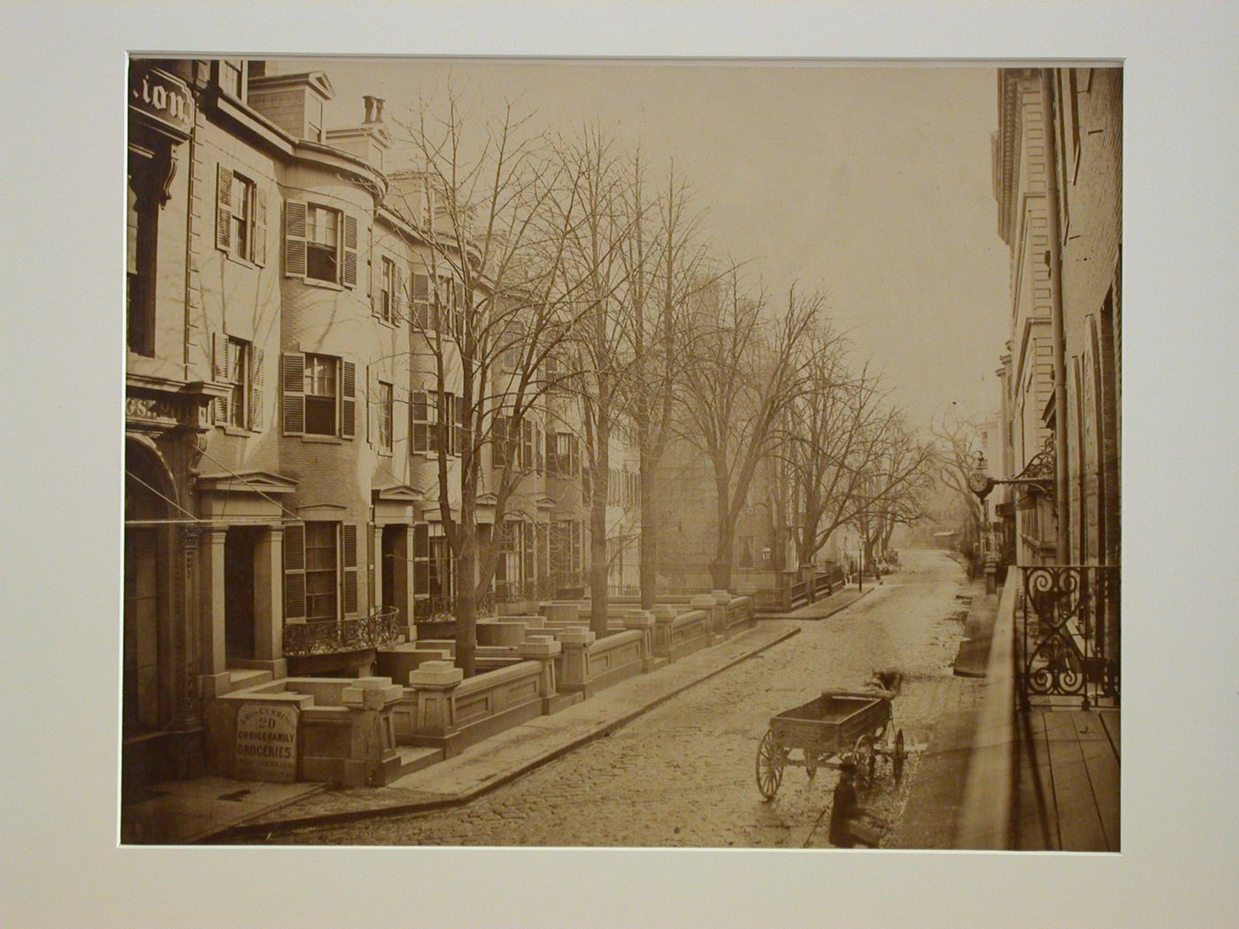 Summer Street, view of row houses on either side, Boston, Massachusetts