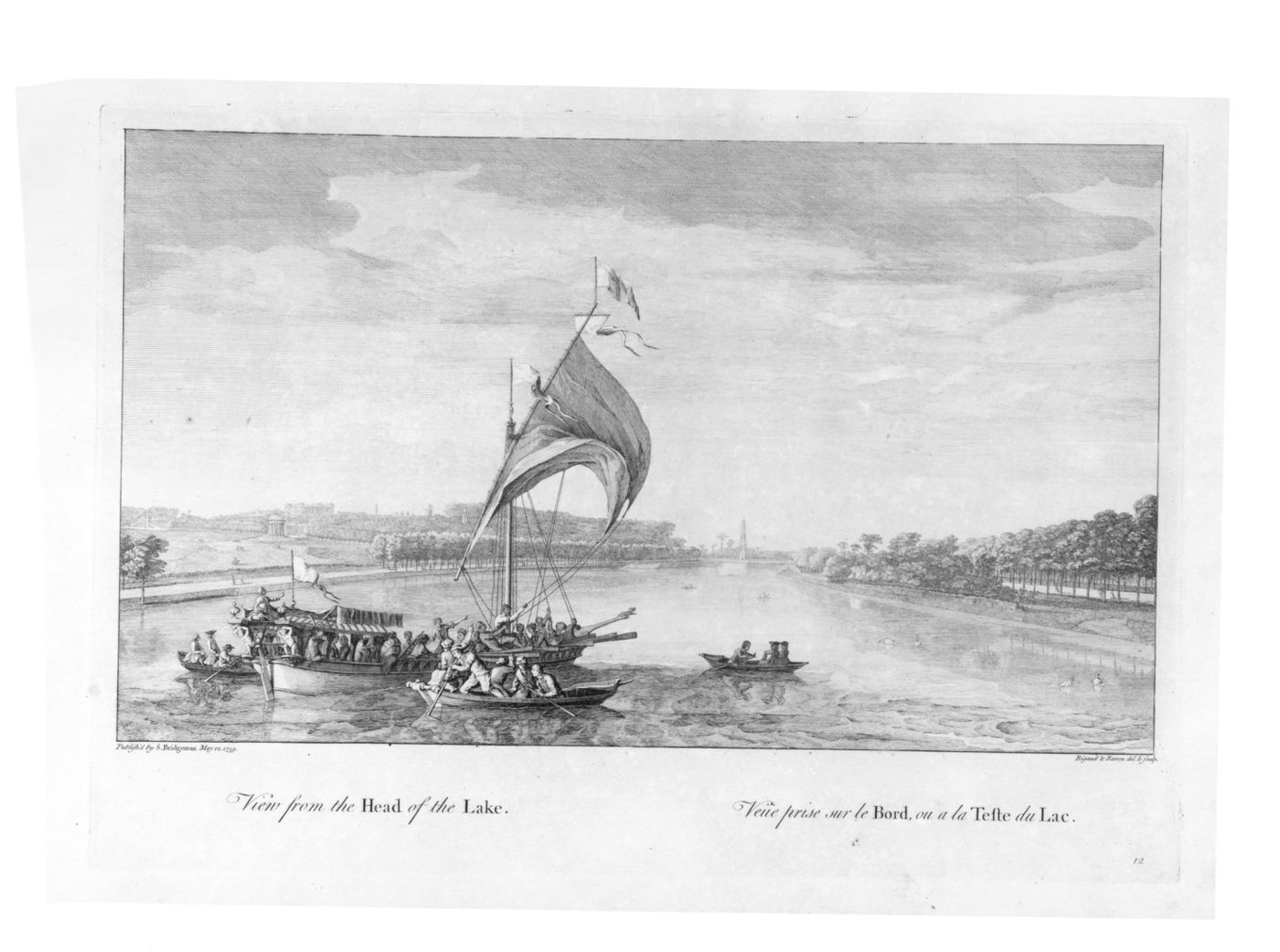 View from the head of the Lake; from a portfolio of engravings of the gardens at Stowe at Buckingham, Buckinghamshire, England