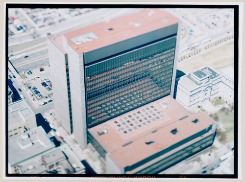 Aerial view of the Palais de Justice, Montréal, Québec