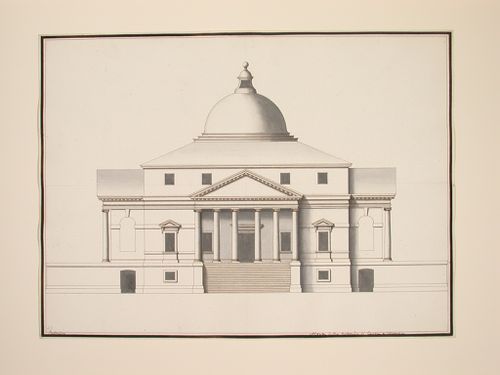 Elevation of the facade of the Villa Rotonda, Vicenza
