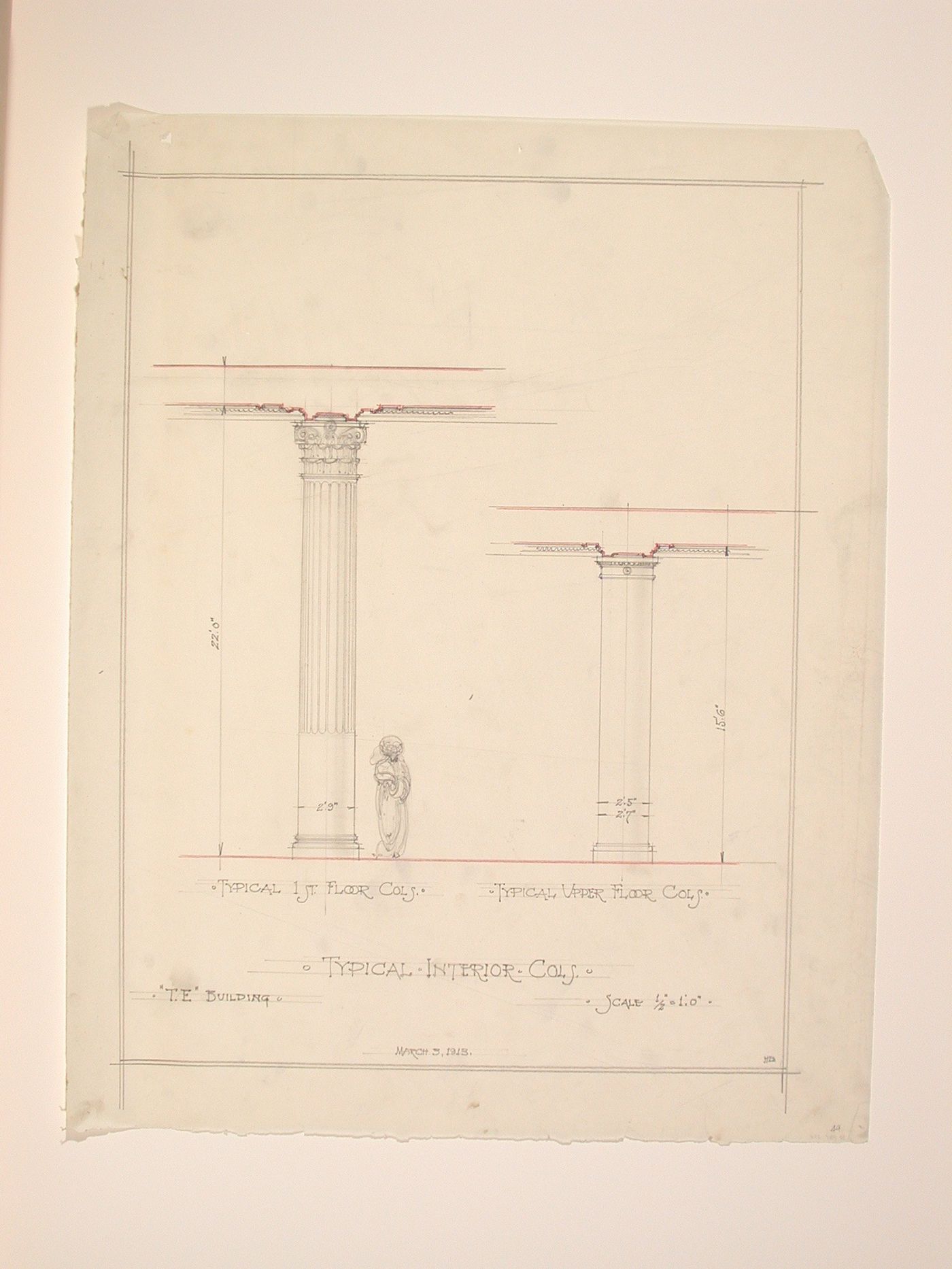 Eaton's Building, Toronto - Column details