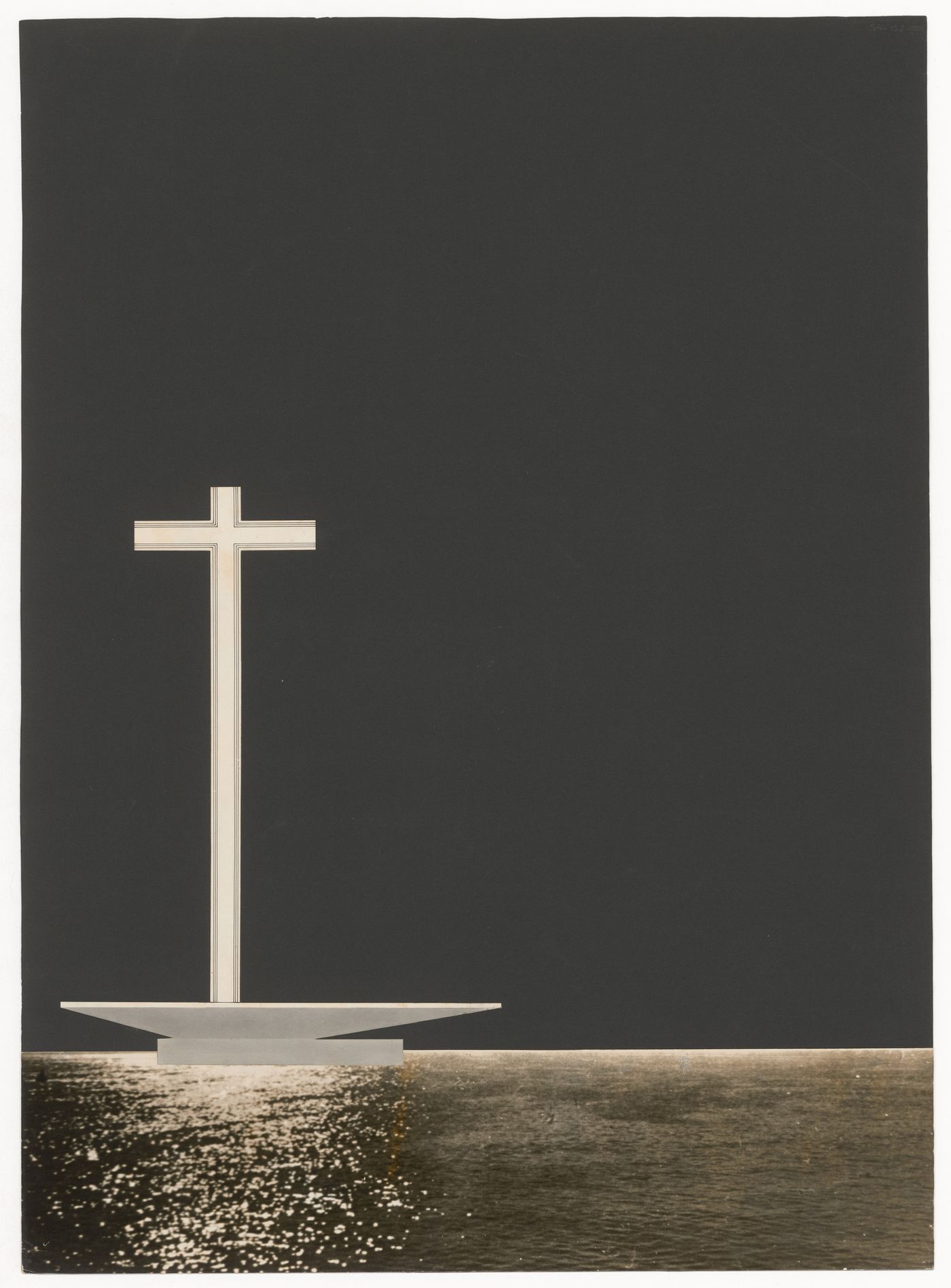 Photomontage showing the church on Rio de la Plata for Cruz en el Rio de la Plata, Buenos Aires, Argentina