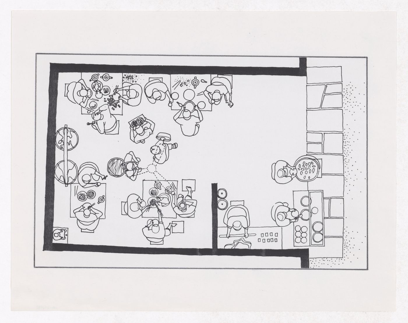 Illustration showing the traditional living patterns for the Sichuan housing project for "Housing a Billion: Urban Upgrading: Design Ideals for Rural China" publication