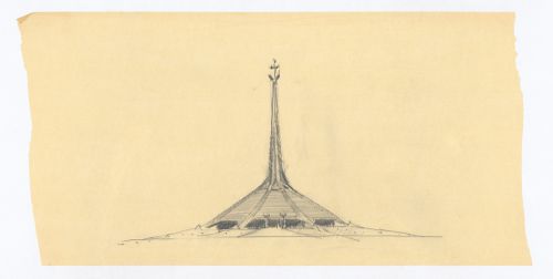 Sketched elevation, North Christian Church, Columbus, Indiana