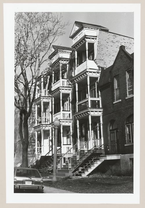 View of row houses, 61-71 Hallowell Avenue, Westmount, Québec
