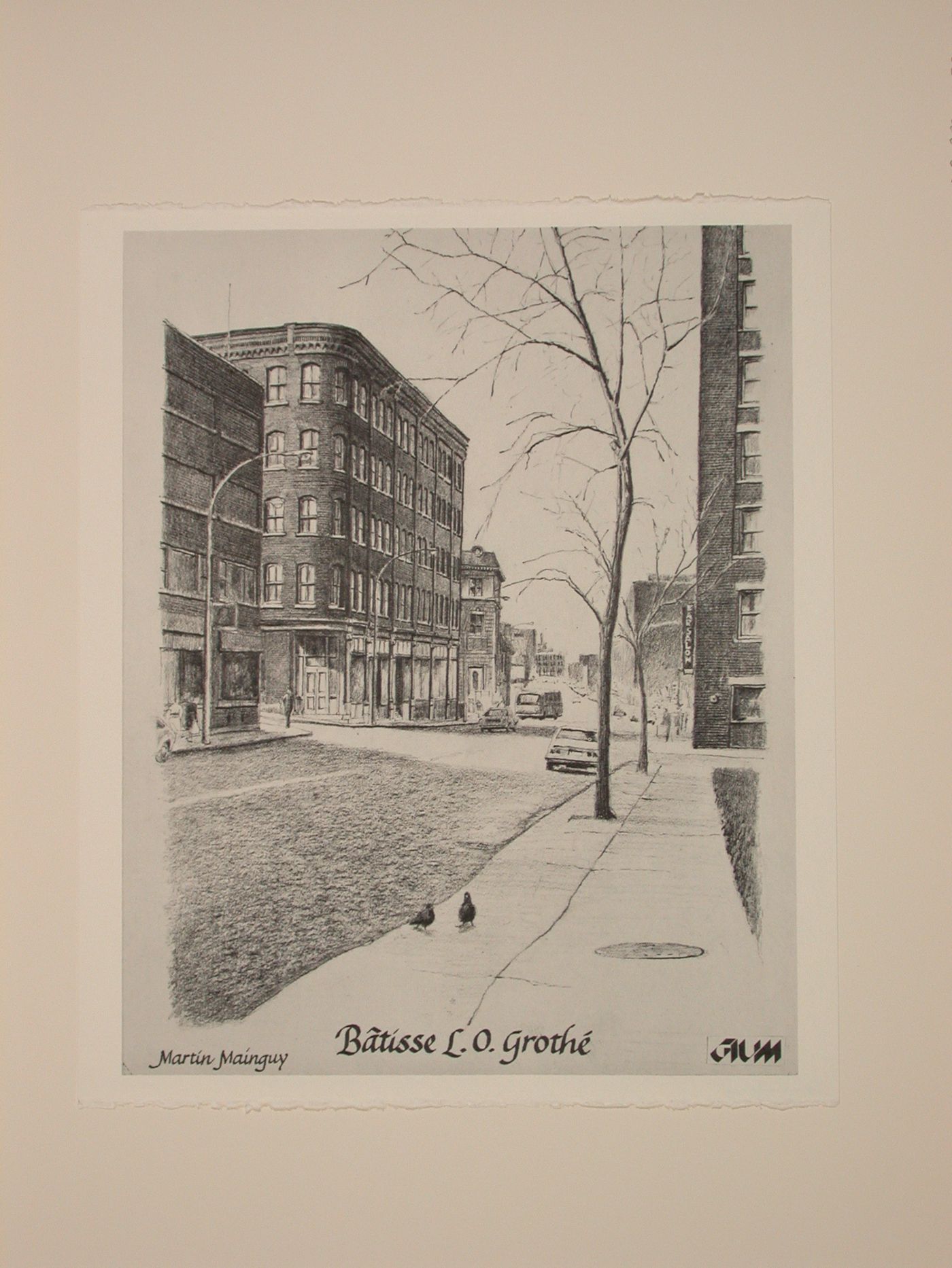 View of Bâtisse L.O. Grothé at the corner of Clark and Ontario Streets, Montréal