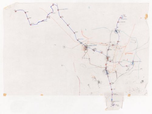 Metro map sketch for Concurso para o Metro do Porto, Porto, Portugal