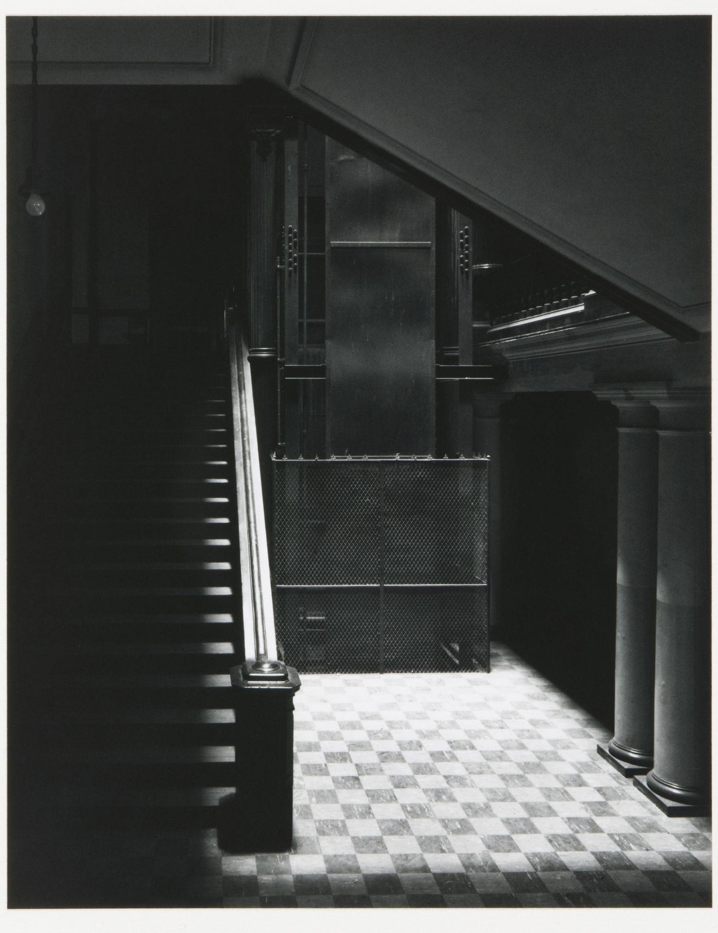 View of elevator, basement, Old City Hall, Boston, Massachusetts, United States