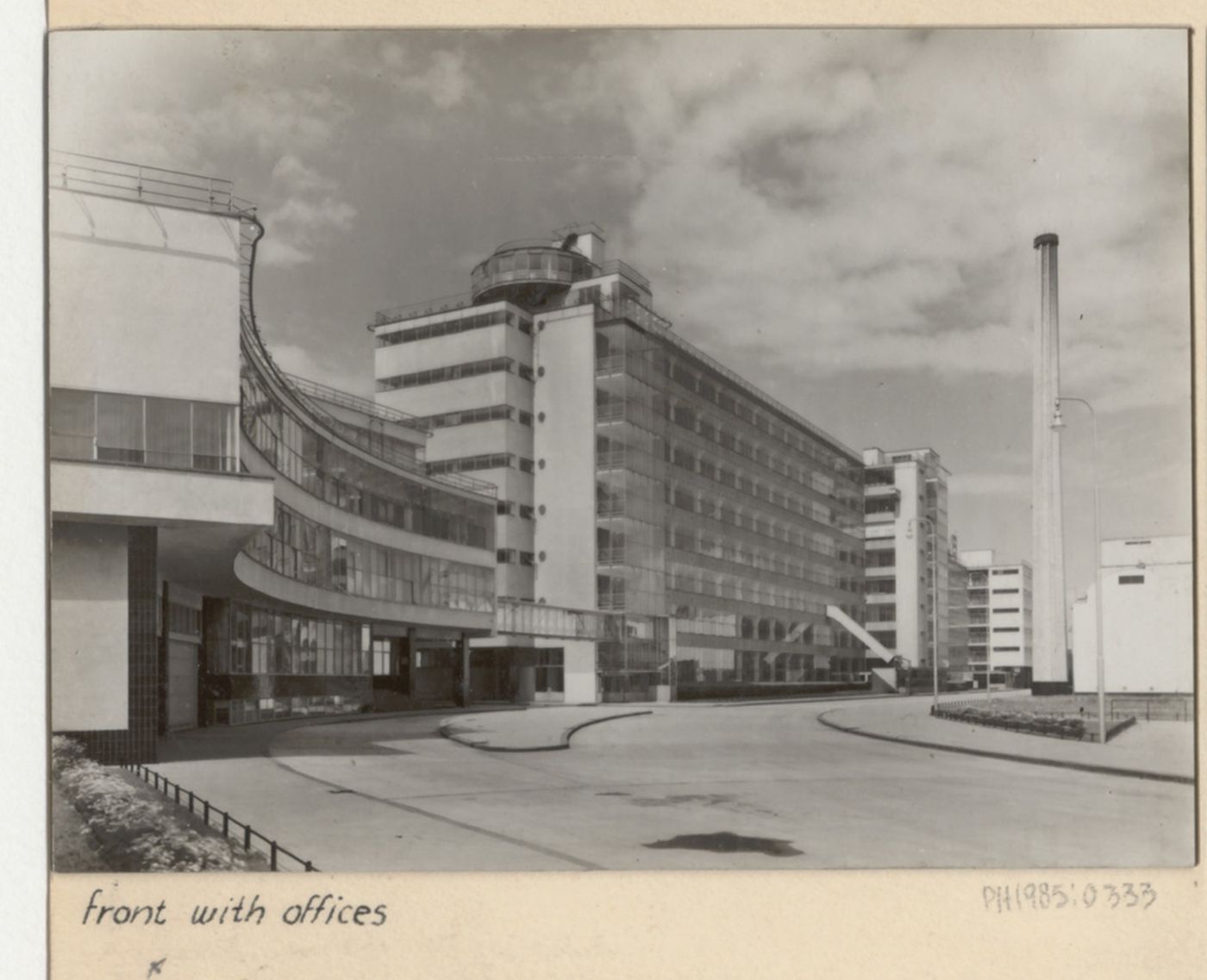 View of the principal façade of the Van Nelle Factory, Rotterdam, Netherlands