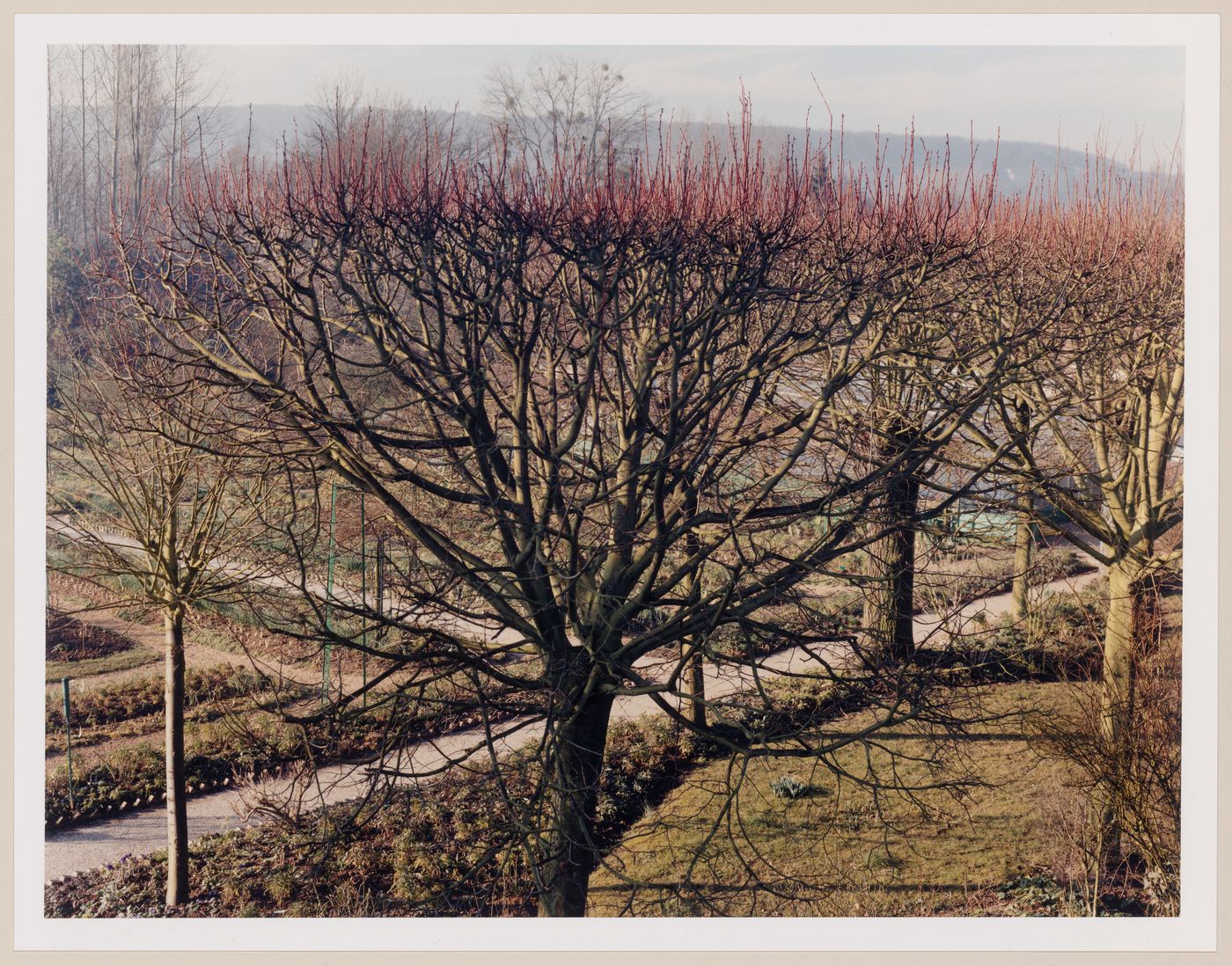 Winter view from Monet's bedroom, Monet Gardens, Giverny, France