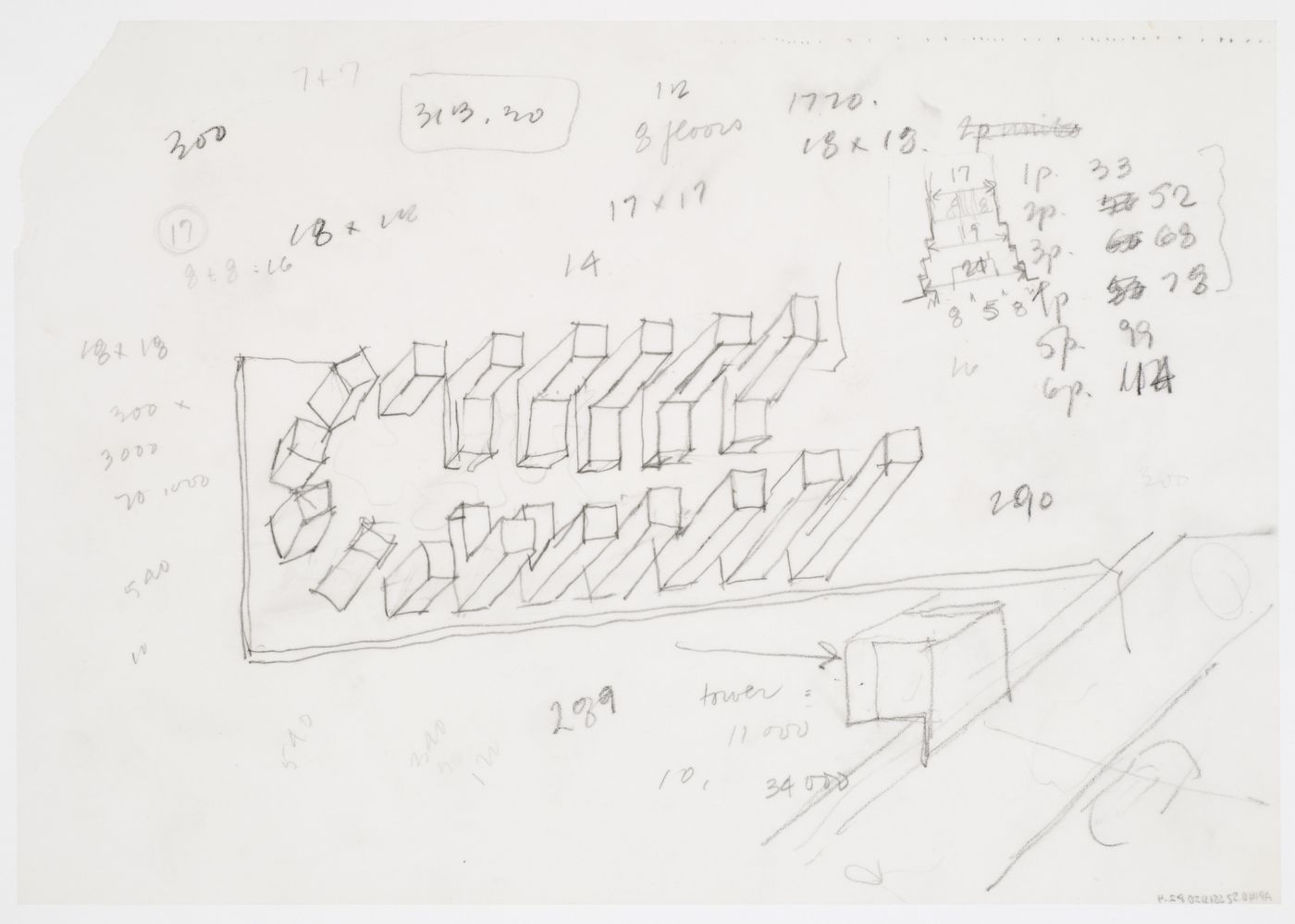 Housing, Müller Pier, Rotterdam, Netherlands: schematic axonometric