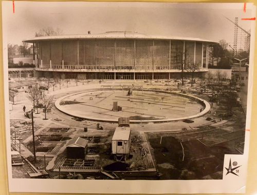 View of the Pavilion of the United States, Expo 58, Brussels, Belgium