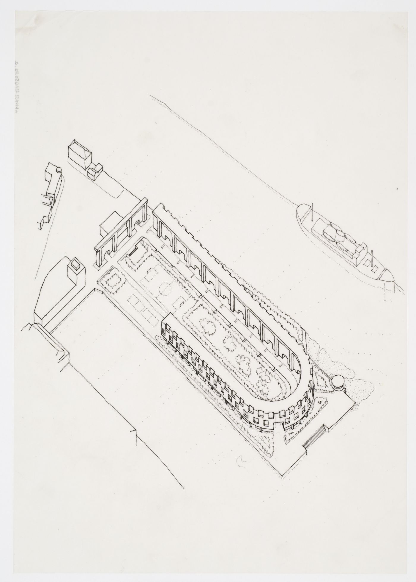 Housing, Müller Pier, Rotterdam, Netherlands: axonometric