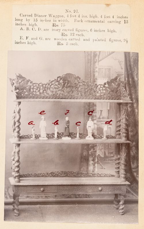 View of a shelf, F. Beato Limited, C Road, Mandalay, Burma (now Myanmar)