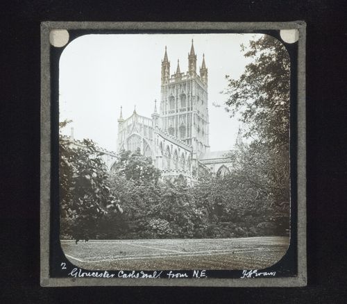Northeast view of Gloucester Cathedral, Gloucester, Gloucestershire, England