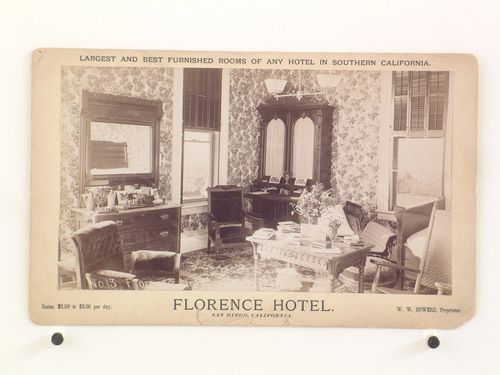 Interior of Florence Hotel, San Diego, California