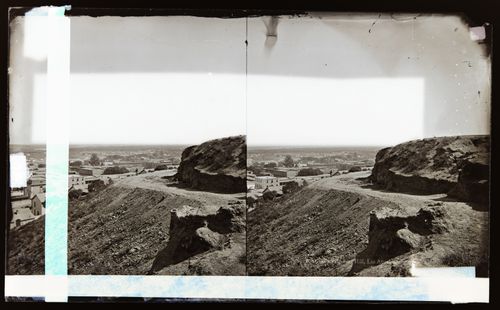 Stereograph of road on Fort Hill, Los Angeles, California, United States of America