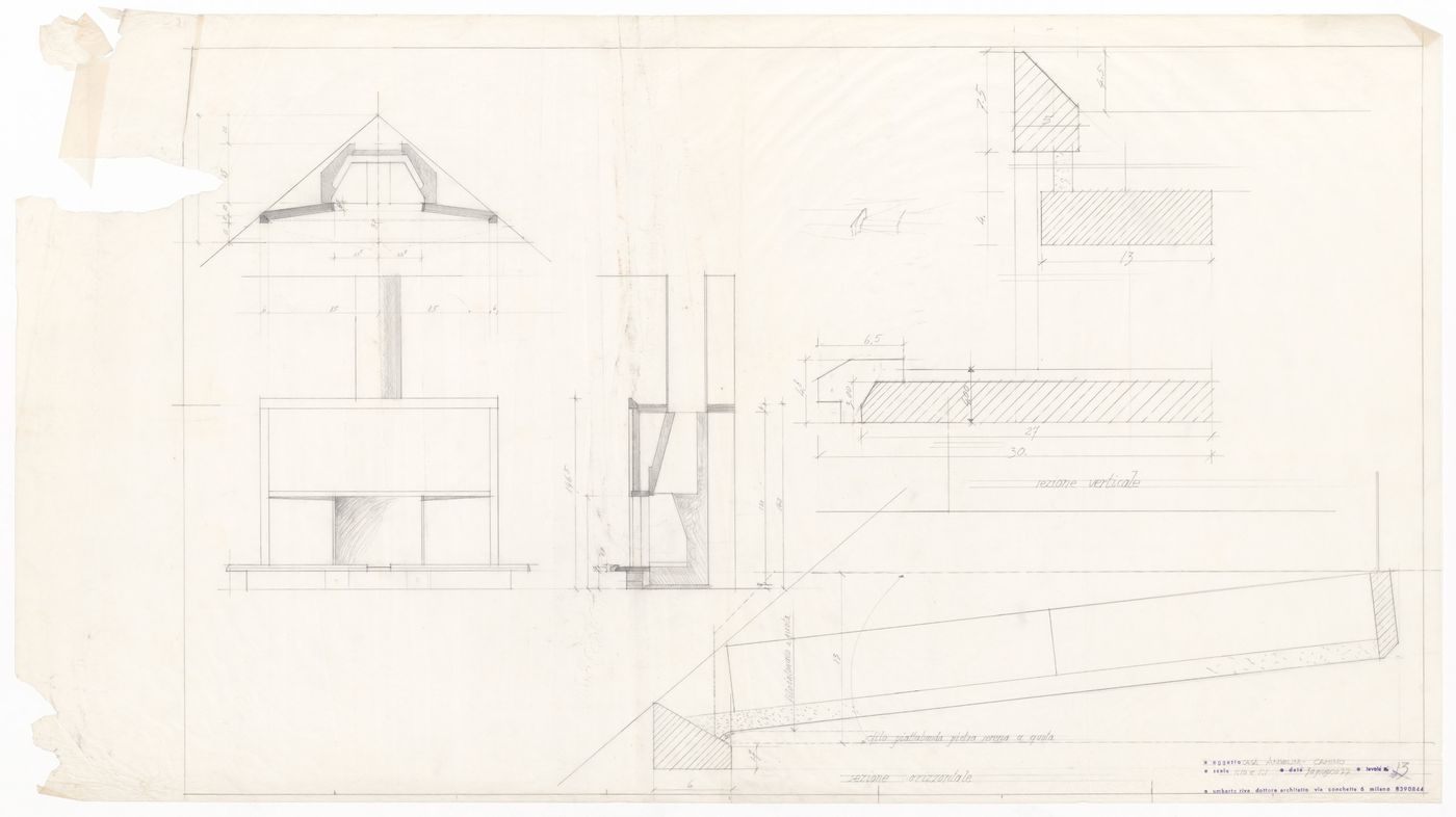 Sections for Casa Angelini, Lerici, Italy
