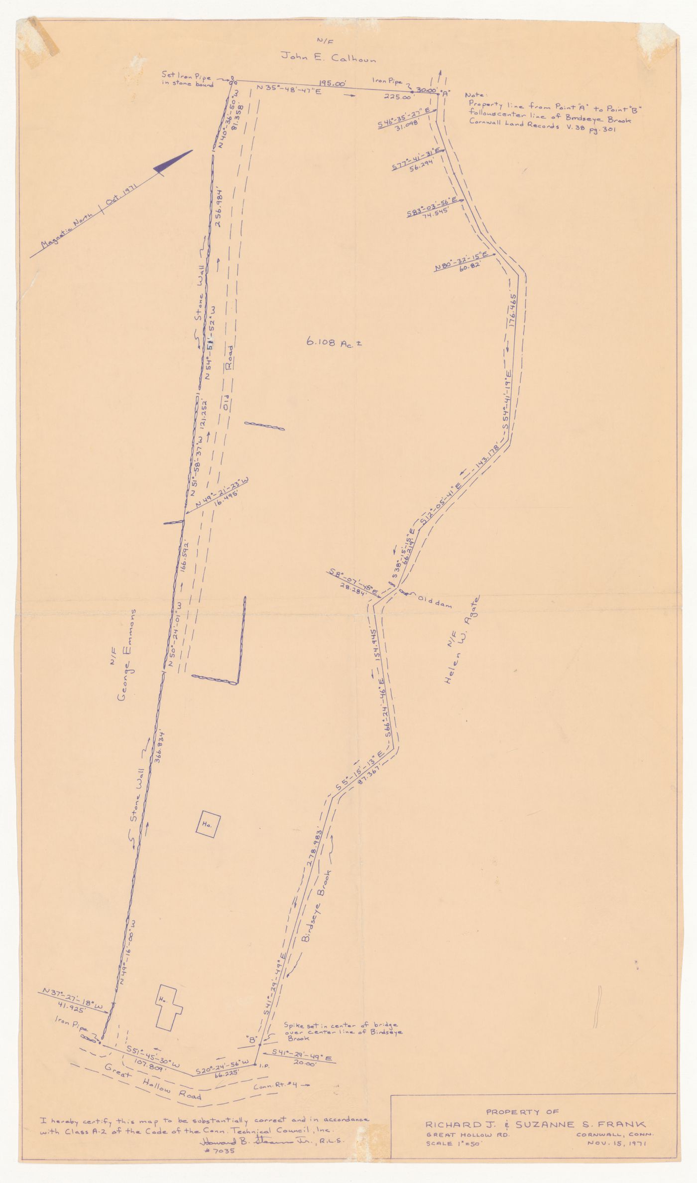 Site map for House VI, Cornwall, Connecticut