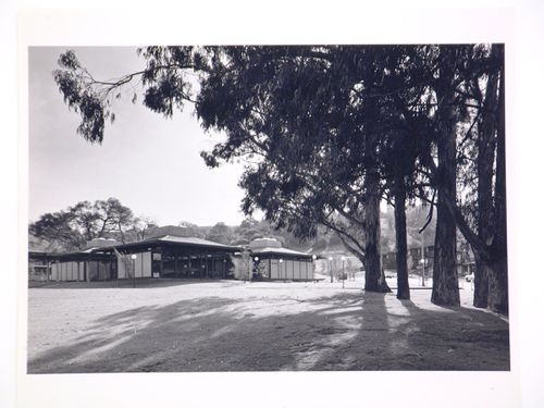 General view of the rental office of the Meadows townhouses, San Rafael, California, United States