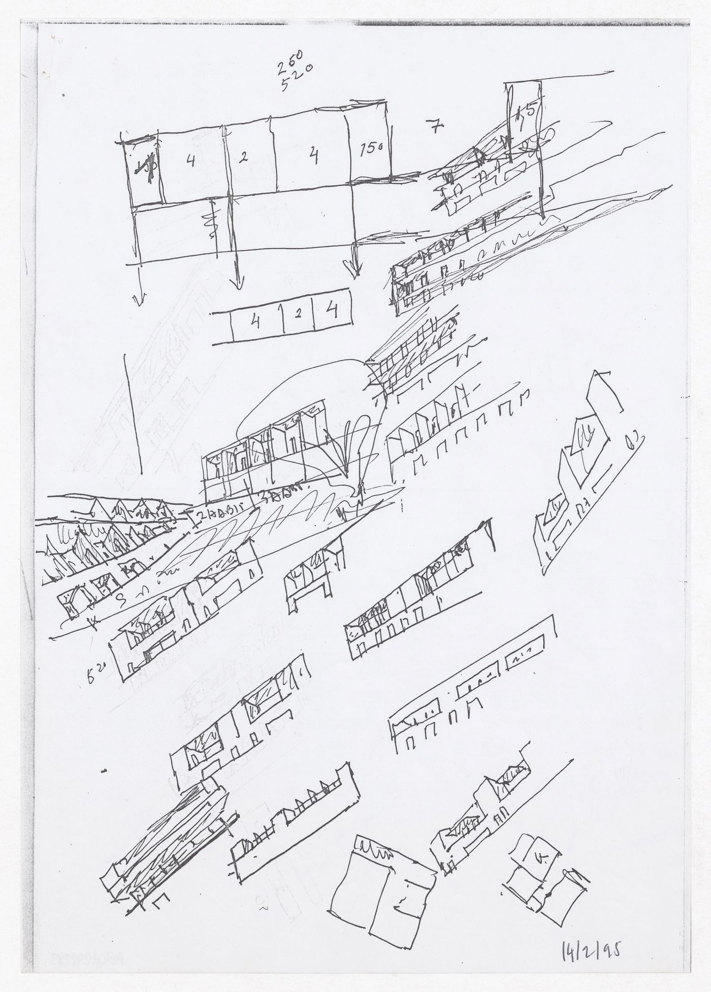 Sketch elevations for Plano de Pormenor do Rossio de São Brás, Évora, Portugal