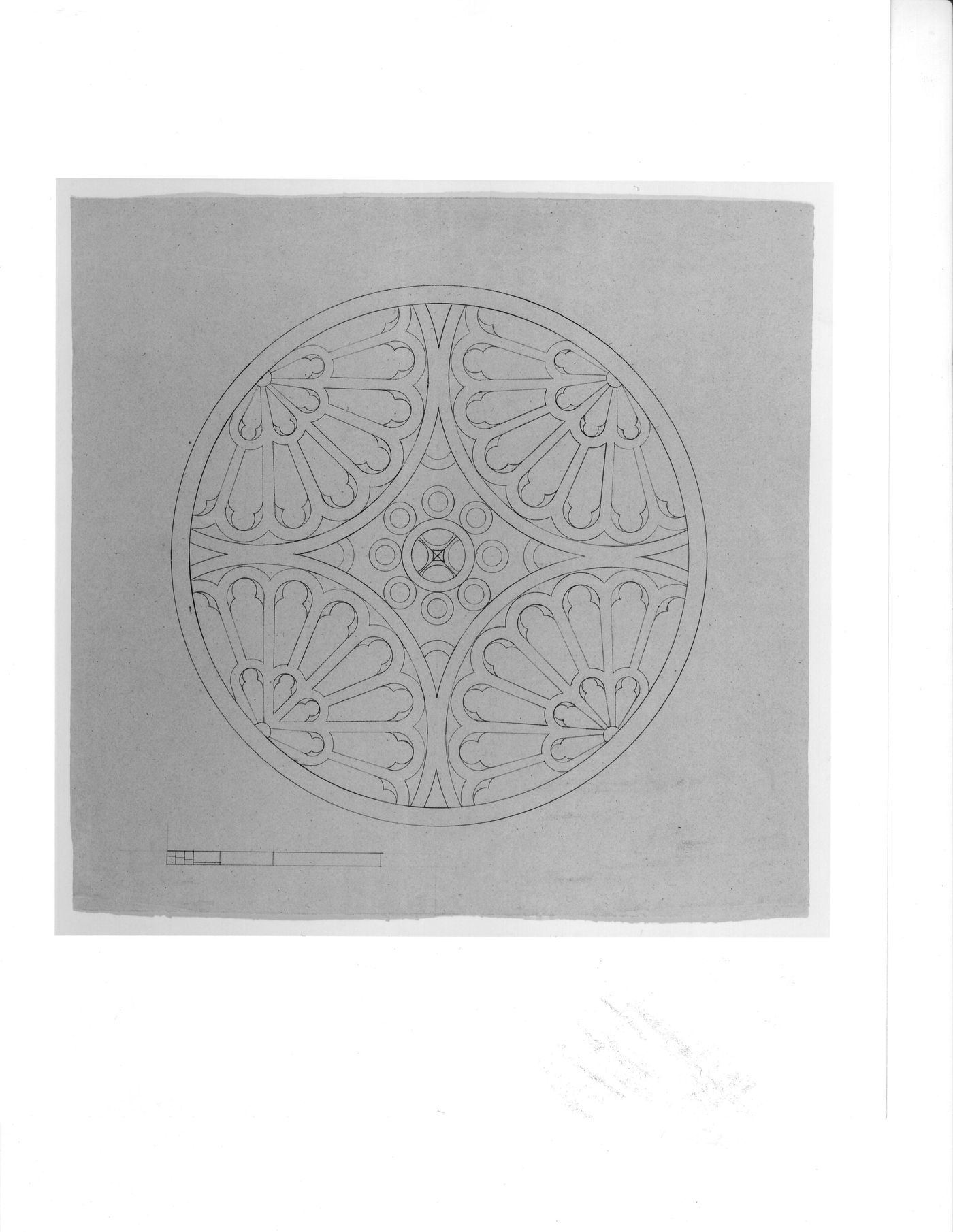 Elevation for a transom window [?] for a side entrance for Notre-Dame de Montréal