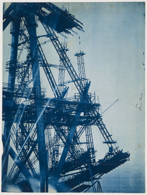 View of the Forth Bridge under construction, Firth of Forth, Scotland