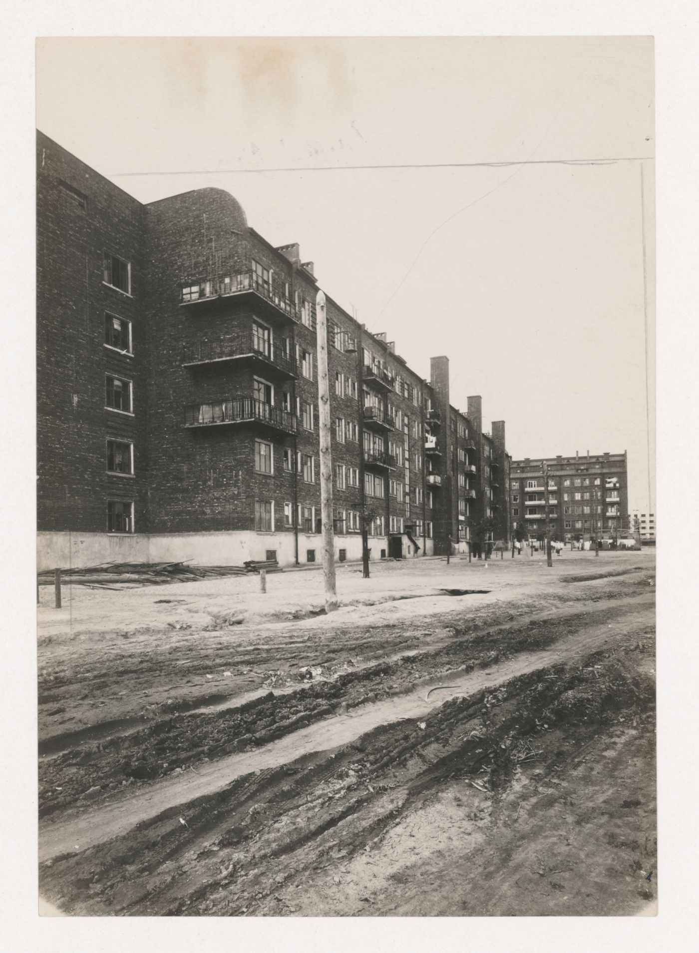 View of a street in the Dangauerovka complex showing housing, Moscow