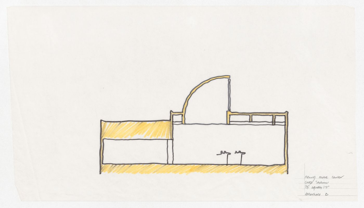 Sketch section for Henry Moore Sculpture Centre, Art Gallery of Ontario, Stage I Expansion, Toronto