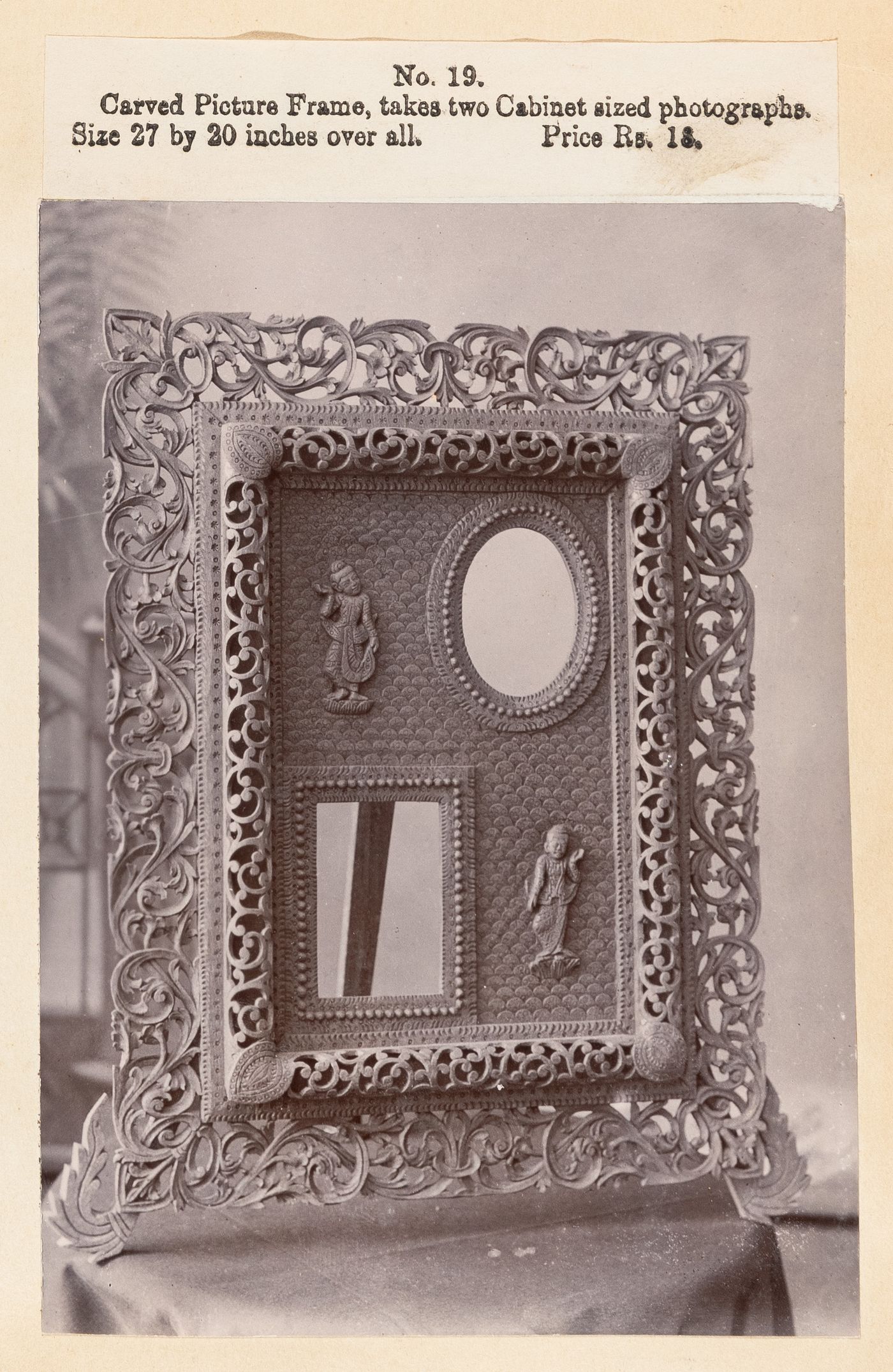 View of a frame, F. Beato Limited, C Road, Mandalay, Burma (now Myanmar)