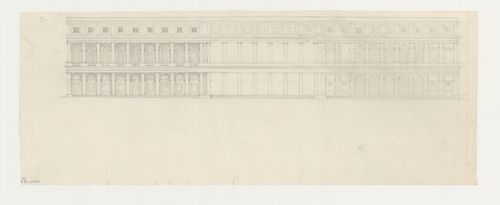 Elevation for the 1918-1925 design for the Börsekvarteret [Stock Exchange Block] with a loggia, Gustaf Adolfs torg [square], Göteborg, Sweden
